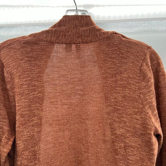 Relativity Women's Open Front Cardigan Long Roll Tab Sleeve Rust Size Small - Picture 6 of 9